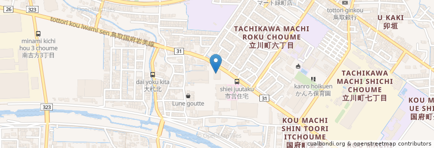 Mapa de ubicacion de スシロー 鳥取東店 en ژاپن, 鳥取県, 鳥取市.
