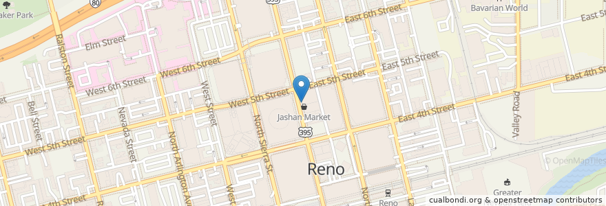 Mapa de ubicacion de Los Gallos Taqueria en アメリカ合衆国, ネバダ州, Washoe County, Reno.