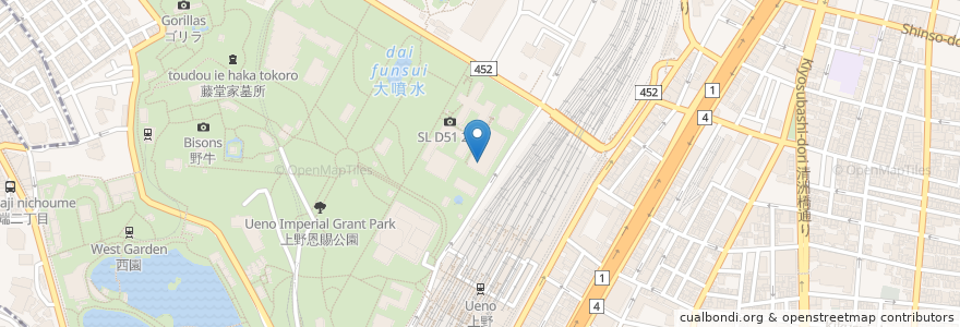 Mapa de ubicacion de ムーセイオン en Japan, Tokio, 台東区.