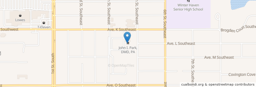 Mapa de ubicacion de John I. Park, DMD, PA en Stati Uniti D'America, Florida, Polk County, Winter Haven.