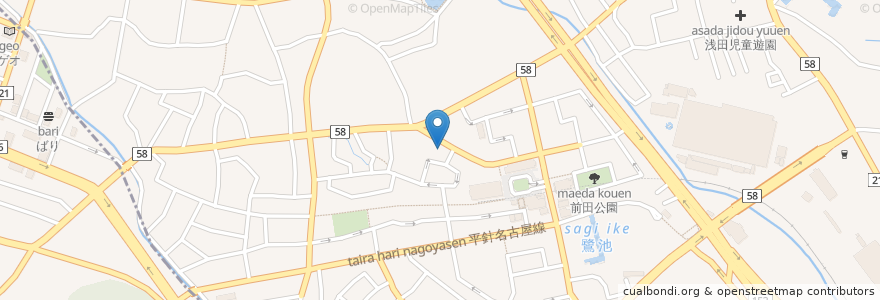 Mapa de ubicacion de バリムーンカフェ en اليابان, 愛知県, 日進市.