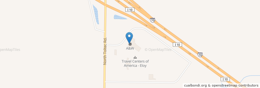 Mapa de ubicacion de A&W en Estados Unidos De América, Arizona, Pinal County, Eloy.