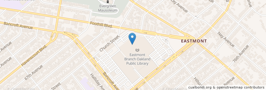 Mapa de ubicacion de Eastmont Wellness en アメリカ合衆国, カリフォルニア州, アラメダ郡, オークランド.