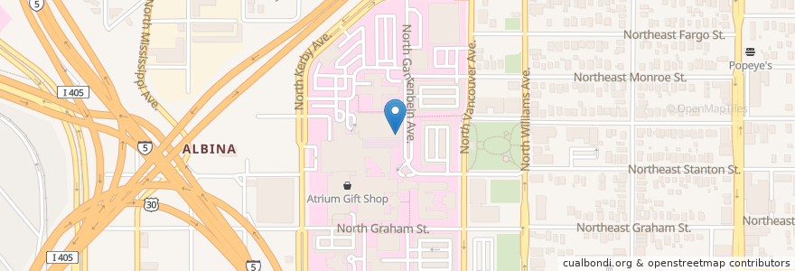Mapa de ubicacion de Kite Cafe en États-Unis D'Amérique, Oregon, Portland, Multnomah County.