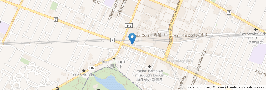 Mapa de ubicacion de いきなりステーキ en Japan, Tokio, 武蔵野市.