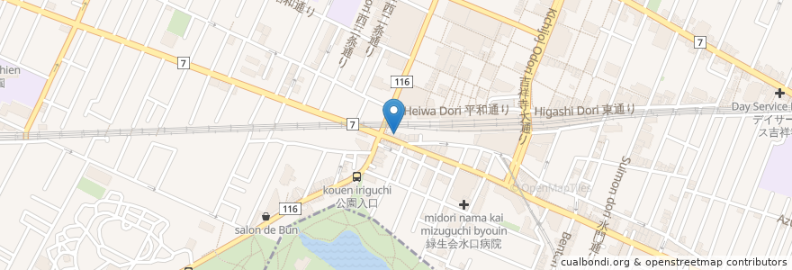 Mapa de ubicacion de 藤田クリニック en ژاپن, 東京都, 武蔵野市.