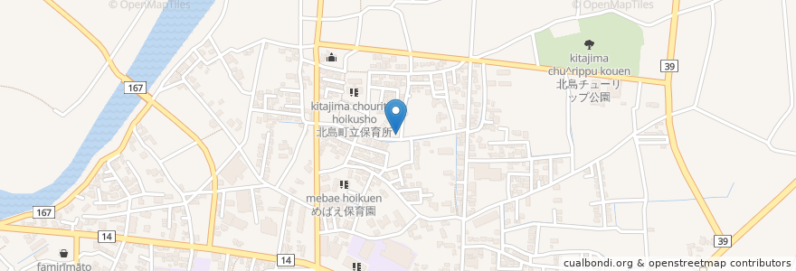 Mapa de ubicacion de 北島町 en Japonya, 徳島県, 板野郡, 北島町.