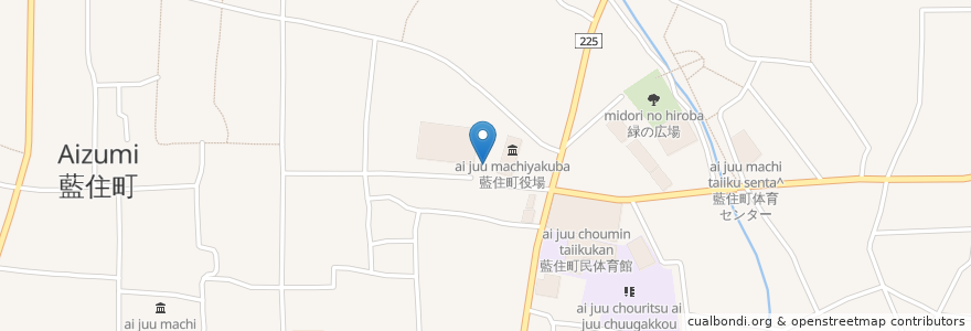 Mapa de ubicacion de 藍住町 en Japon, Préfecture De Tokushima, 板野郡, 藍住町.