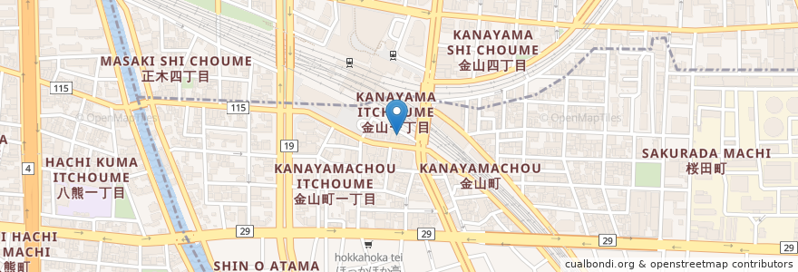 Mapa de ubicacion de 金山家 en 일본, 아이치현, 나고야 시, 熱田区.