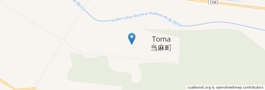 Mapa de ubicacion de 当麻町 en اليابان, محافظة هوكايدو, 上川総合振興局, 上川郡(石狩国), 当麻町.