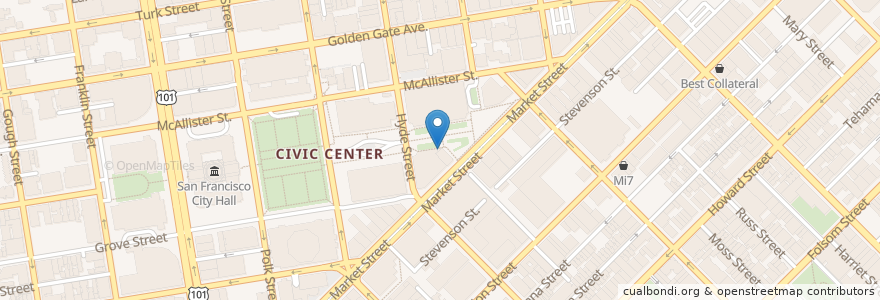 Mapa de ubicacion de United Nations Cafe en アメリカ合衆国, カリフォルニア州, サンフランシスコ, San Francisco.