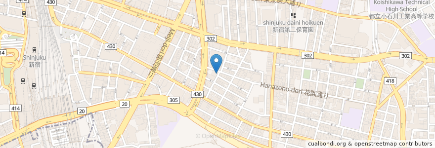 Mapa de ubicacion de Cafe Lavanderia en Japan, 東京都, 新宿区.