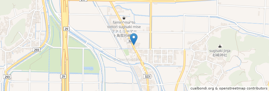 Mapa de ubicacion de たこ吉（たこ焼き） en Japan, Präfektur Tottori, 鳥取市.