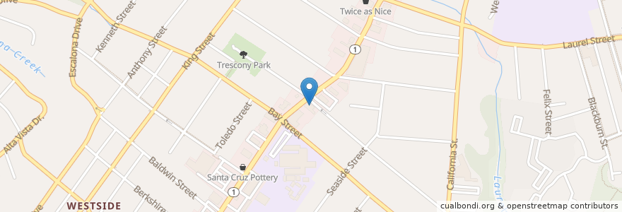 Mapa de ubicacion de Vasili's en Amerika Birleşik Devletleri, Kaliforniya, Santa Cruz County, Santa Cruz.