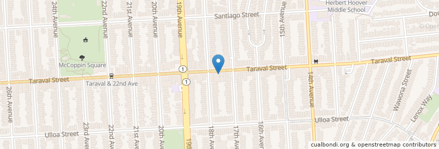 Mapa de ubicacion de Tonight Soju Bar en الولايات المتّحدة الأمريكيّة, كاليفورنيا, سان فرانسيسكو, سان فرانسيسكو.