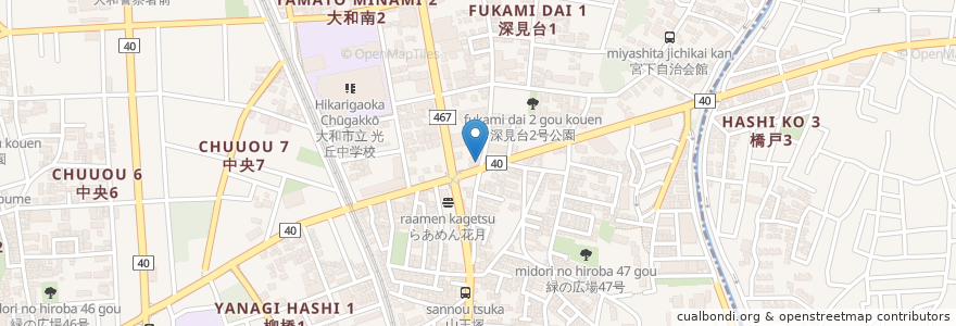 Mapa de ubicacion de 二葉寿司 en Japan, Präfektur Kanagawa, 大和市.