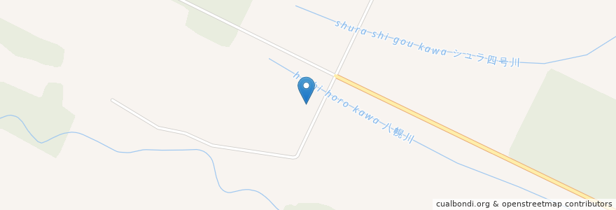 Mapa de ubicacion de 標津郡 en Japonya, 北海道, 根室振興局, 標津郡, 標津町.