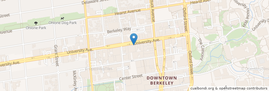 Mapa de ubicacion de The UC Theatre en Verenigde Staten, Californië, Alameda County, Berkeley.