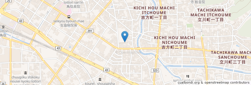 Mapa de ubicacion de 吉方稲荷神社 en Japan, Tottori Prefecture, Tottori.