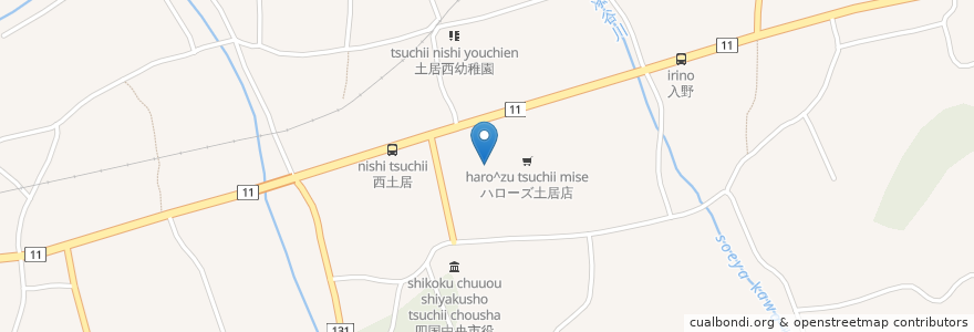 Mapa de ubicacion de 藤田石油ハローズ店 en 日本, 爱媛县, 四国中央市.