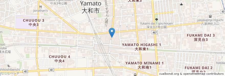 Mapa de ubicacion de ちょい飲み中華食堂日高屋 en Japón, Prefectura De Kanagawa, 大和市.