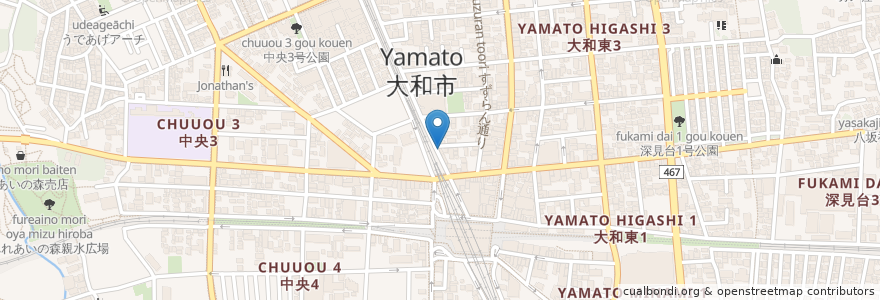 Mapa de ubicacion de 鶏酒蔵大和撫子 en Japonya, 神奈川県, 大和市.