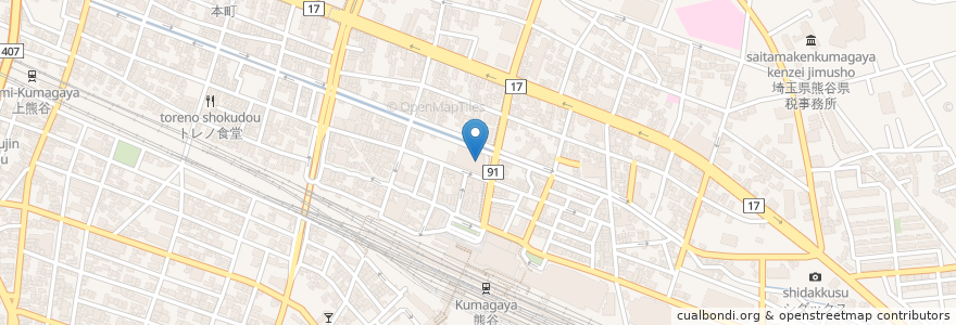 Mapa de ubicacion de 埼玉りそな銀行 en Japan, 埼玉県, 熊谷市.