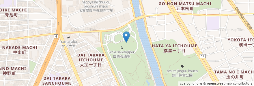 Mapa de ubicacion de センチュリーホール en اليابان, 愛知県, 名古屋市, 熱田区.