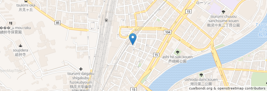 Mapa de ubicacion de エスプラン en 日本, 神奈川県, 横浜市, 鶴見区.