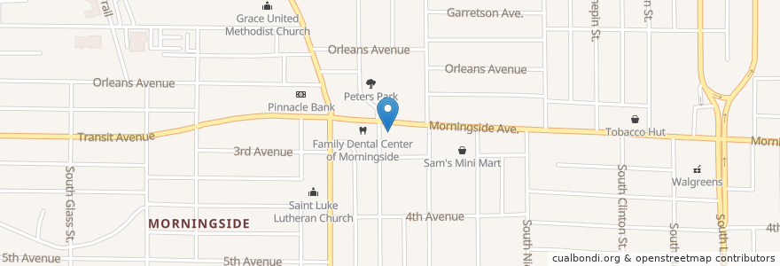 Mapa de ubicacion de Wheelock & Bursick General Dentistry en Stati Uniti D'America, Iowa, Woodbury County, Sioux City.