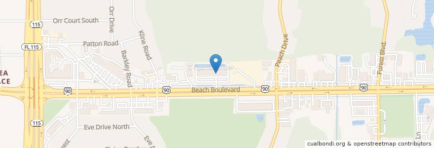 Mapa de ubicacion de Secret Garden Cafe en Stati Uniti D'America, Florida, Contea Di Duval, Jacksonville.