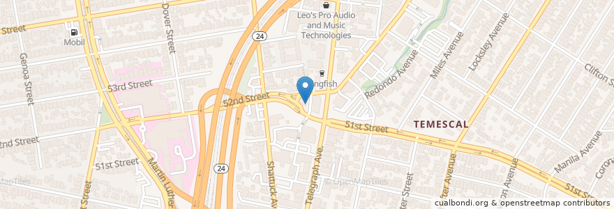 Mapa de ubicacion de FOB Kitchen en United States, California, Alameda County, Oakland.