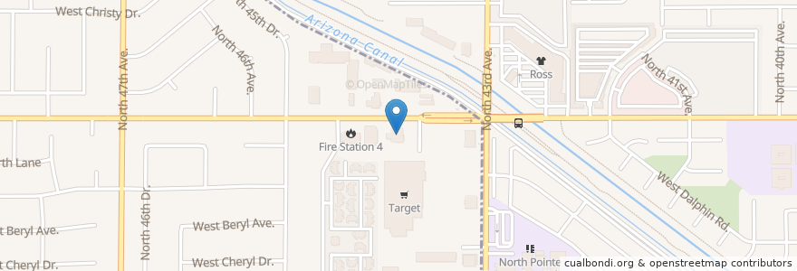 Mapa de ubicacion de Wells Fargo en États-Unis D'Amérique, Arizona, Maricopa County, Phoenix.