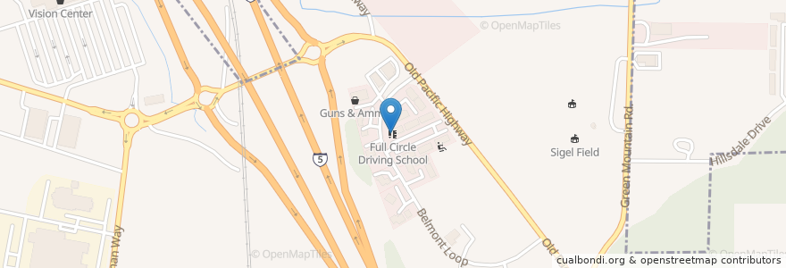 Mapa de ubicacion de Full Circle Driving School en ایالات متحده آمریکا, واشنگتن, Cowlitz County, Woodland.