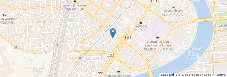 Mapa de ubicacion de 中華料理 天盛楼 en Japan, Präfektur Kanagawa, Yokohama, 鶴見区.