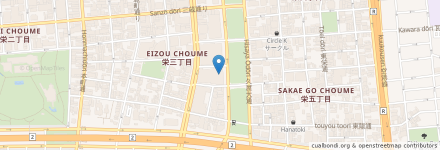 Mapa de ubicacion de あつた蓬莱軒 松坂屋店 en 일본, 아이치현, 나고야 시, 中区.