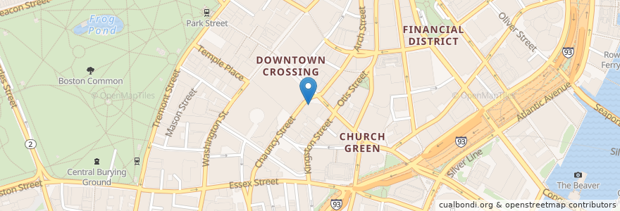 Mapa de ubicacion de CVS Pharmacy en 미국, 매사추세츠, Suffolk County, Boston.