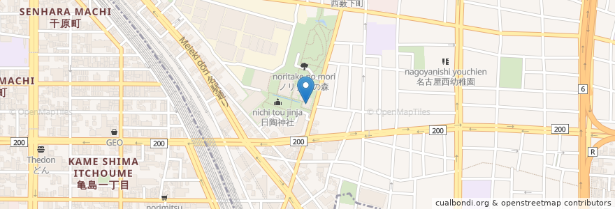 Mapa de ubicacion de Kiln en Japonya, 愛知県, 名古屋市, 中村区.