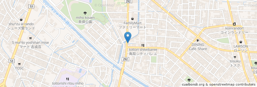 Mapa de ubicacion de ゆたに薬局 en 日本, 鳥取県, 鳥取市.