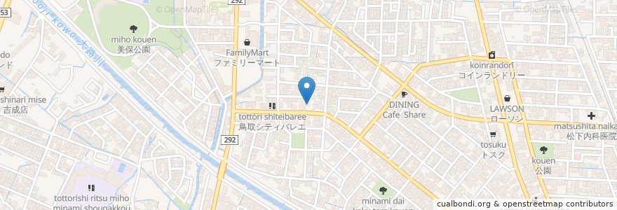 Mapa de ubicacion de 前田神社 en Japan, Tottori Prefecture, Tottori.