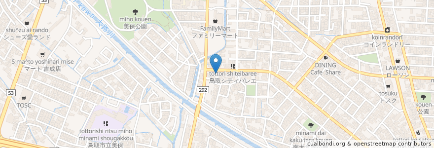 Mapa de ubicacion de 菓子工房 うずまきや en Japón, Prefectura De Tottori, 鳥取市.
