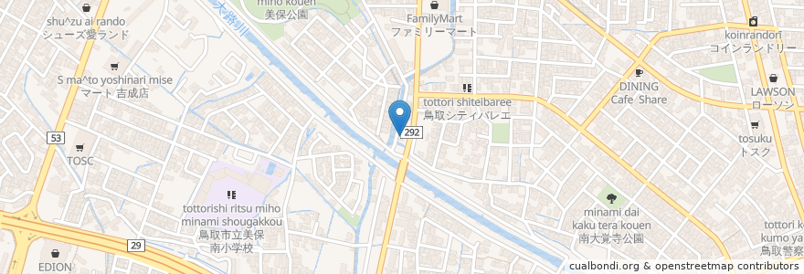 Mapa de ubicacion de Cafe terrosse ペースノート en Japón, Prefectura De Tottori, 鳥取市.