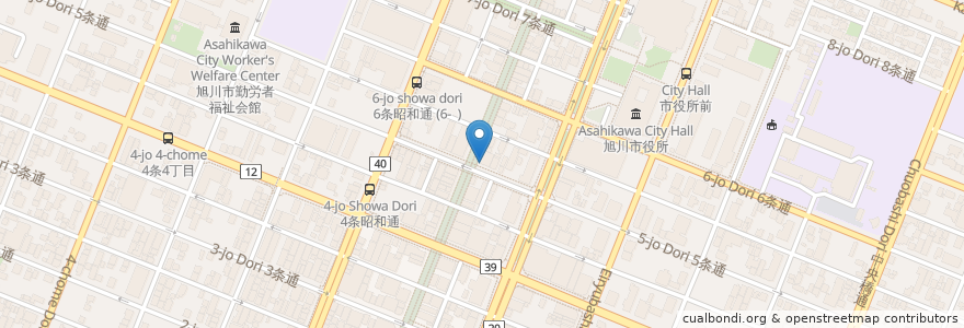 Mapa de ubicacion de 多目的トイレ en 日本, 北海道, 上川総合振興局, 旭川市.