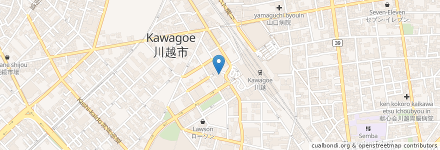 Mapa de ubicacion de 日高屋 en 日本, 埼玉県, 川越市.