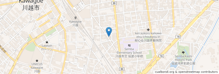 Mapa de ubicacion de ゆり皮膚科 en 일본, 사이타마현, 川越市.