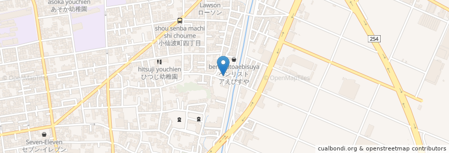 Mapa de ubicacion de 有山歯科 en Japan, Präfektur Saitama, 川越市.