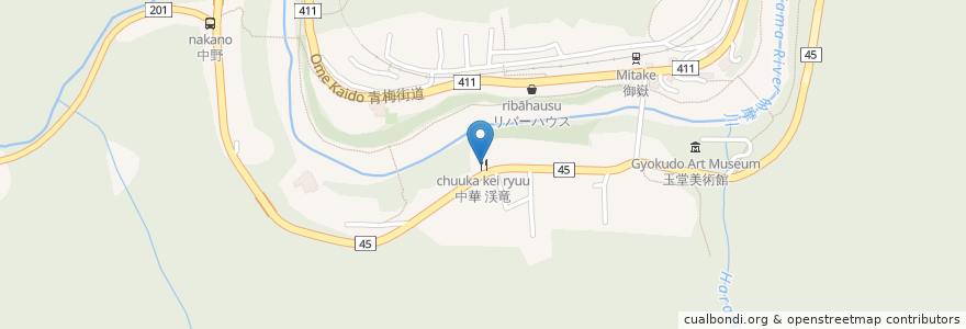 Mapa de ubicacion de 中華 渓竜 en 日本, 東京都, 青梅市.