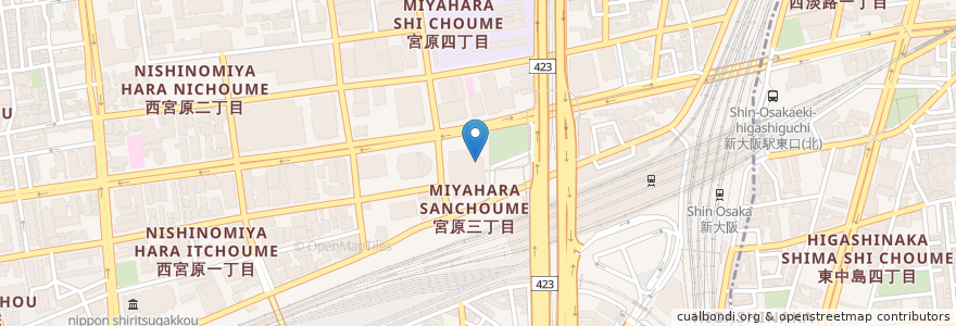 Mapa de ubicacion de そじ坊 en Japão, 大阪府, 大阪市, 淀川区.