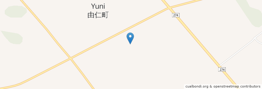 Mapa de ubicacion de 由仁町 en Japan, 北海道, 空知総合振興局, 夕張郡, 由仁町.