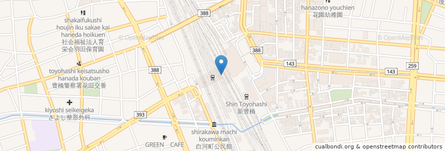 Mapa de ubicacion de セブン銀行ATM en 日本, 愛知県, 豊橋市.